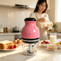 Nouveau design, mini robot culinaire électrique multicolore pour bébé, lames en acier inoxydable, 250W, mixeur multifonction, presse-agrumes, plastique