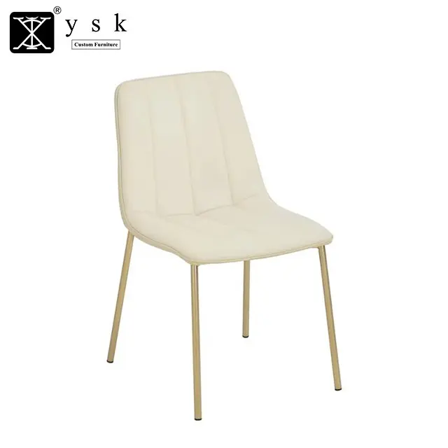 Customize High End Hotel Restaurant Stainless Steel Gold Chairs Fabric Upholstered Chair DC-1876