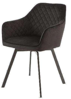 Haute qualité nouveau design chrome arc jambe gris tissu/velours chaise de salle à manger à vendre