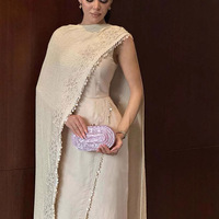 Robe de soirée pour femme prête à l'emploi, personnalisée, simple, asymétrique à une épaule, avec plis et appliques, longueur cheville, style Dubaï, avec fente latérale, couleur abricot