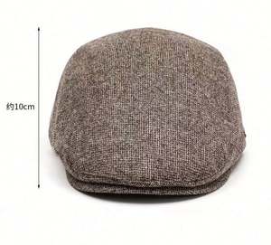 Autumn Fall Winter Fleece Lining Warmth Beret Hat for <b>Men</b> Fashion British Knitted Ivy Hat - Product Image 4