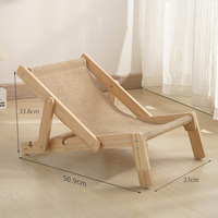 Grand lit pour chat en bois massif intégré sans perte de cheveux Chaise longue de style moderne Planche à gratter de protection pour canapé pour chats