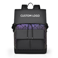 Sac à dos pour ordinateur portable simple avec cordon de serrage, logo personnalisé, grande capacité, multi-poches, imperméable, sac à dos professionnel pour les trajets quotidiens