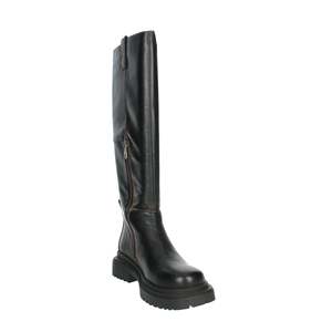 Bottes hautes pour femme Manufacture D'Essai en cuir noir avec détails en cristal - Product Image 5