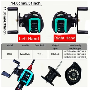 Carrete de Pesca NARON 7.2:1 de Alta Relación para Lanzamiento de Señuelos - Lanzamiento Preciso Especializado en Perca - Ideal para Arroyos y Lagos - Product Image 4