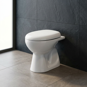 WC carré en céramique blanche avec siphon en S, toilettes européennes à poser au sol, équipement sanitaire - Product Image 3