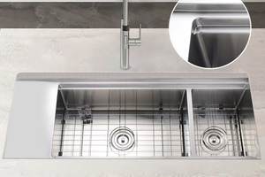 อ่างล้างจานแบบติดตั้งบนเคาน์เตอร์ ปลอดภัย ถูกสุขอนามัย ใช้งานได้ยาวนาน ติดตั้งง่าย เหมาะสำหรับการปรับปรุงบ้าน - Product Image 3