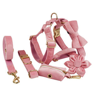 Arnés de nailon de lujo personalizado para mascotas, conjunto de correa de perro de lujo, accesorios para cachorros, collares para cachorros con bolsas Pop - Product Image 1
