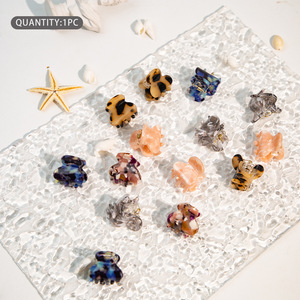 Mini pince à cheveux en acétate 5 cm, usage quotidien, design géométrique - Product Image 2