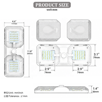 Plafonnier LED double dôme LT911 avec luminosité réglable et fonction mémoire, blanc 6500K pour camping-car/roulotte/caravane
