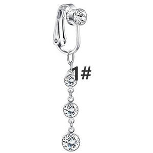 Bijoux de corps pour femmes de mode Zircon pendentif <span class=keywords><strong>nombril</strong></span> clip fleur coeur sans <span class=keywords><strong>piercing</strong></span> faux <span class=keywords><strong>nombril</strong></span> anneau - Product Image 3