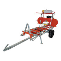 Scie à ruban horizontale portable de 18 pouces, 7 CV, à essence, pour la coupe de bois, avec treuil