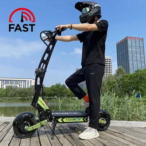 Eshiner 60V 6000W 80KM/H Dual Motor Foldable E scooter Off Road Adult Electric Scooter with gps tracking