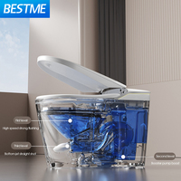 WC monobloc intelligent à poser au sol, certifié CUPC, avec siège chauffant et autonettoyant, pour salle de bain