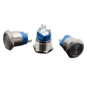 Lámpara de Metal de acero con enganche/reinicio a prueba de agua de 22mm, bocina de luz LED, interruptor de botón pulsador de encendido, arranque de motor automático de coche 5/12/24/110V 220V - Product Image 2