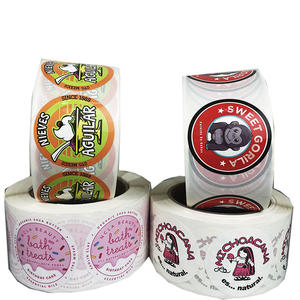 Özel logo promosyon baskı vinil yuvarlak etiket gıda kek etiket su geçirmez plastik dekoratif çıkartmalar için sıcak satış ürünleri - Product Image 2