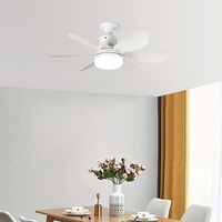 Lampe de ventilateur à LED 40W E27 Socket ABS + PC Wind 6 Pales Lampe de ventilateur pliable Chambre à coucher Cantine Utilisation d'une nouvelle lampe de ventilateur avec télécommande 20 pouces