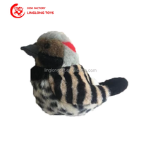 Poupée d'émulation d'oiseau en peluche OEM poupée personnalisée oiseau gris-brun enfant accompagné jouets d'animaux de la forêt en peluche de haute qualité