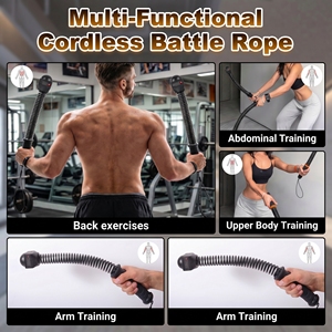 Nueva Cuerda de Batalla Inteligente Sin Cables 2 en 1 con Temporizador y Contador, Equipo de Fitness Portátil y Duradero para Entrenamiento de Brazos y Cardio - Product Image 2