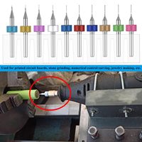 Jeu de micro-forets en carbure de tungstène non revêtus, tige de 0,1 mm à 1 mm, forets en carbure pour machines-outils, perçage de circuits imprimés, outils rotatifs CNC