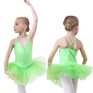 Girls Pink Ballet Tutu Dress Spandex Polyester <b>Performance</b> <b>Wear</b> Stage Dancerwear Children's Dance Costume - Product Image 2
