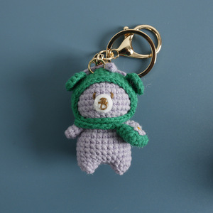 Vente en gros de mini pendentifs porte-clés en crochet faits main, animaux en fil Amigurumi (ours, chat, chaton), poupées, en vrac - Product Image 6