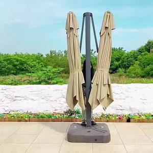 <span class=keywords><strong>Parasol</strong></span> moderne à double tête, grand <span class=keywords><strong>parasol</strong></span> carré imperméable pour cour, villa romaine, jardin et <span class=keywords><strong>terrasse</strong></span>, étal moderne - Product Image 2