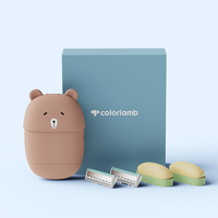 Colorlamb Rasoir manuel portable pour femme, style ours mignon, cinq lames, 1 cartouche de sécurité, 1 savon de soin de la peau, ensemble de rasoir