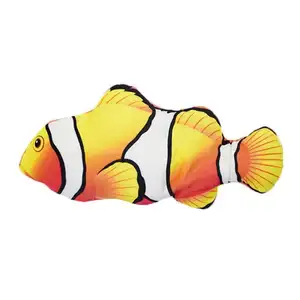 2024 מכירה חמה מציאותית אינטראקטיבית דגים חיות מחמד צעצוע חשמלי USB טעינה קופצת דגים קטיפה צעצוע תינוק בובת