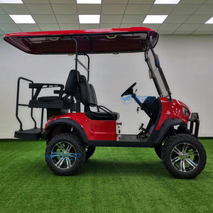 Carrito de Golf Eléctrico Rojo Retro, 2+2 Asientos, Vehículo de Transporte Especial Todoterreno, Legal para Circular en la Calle, Nueva Energía - Product Image 5