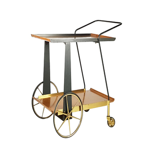 Chariot de service de luxe en fer doré pour hôtel, restaurant, banquet, mariage, cuisine et salon - Product Image 3