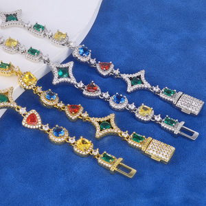 Premium B2B Wholesale VVS1 Moissanite Rainbow <b>Gemstone</b> <b>Bracelets</b> S925 Silver Iced Out Hip Hop Custom Jewelry Vendor - Product Image 6