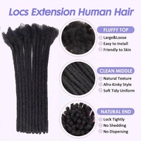 Gimbal permanen rambut manusia Dreadloc, grosir rambut kepang belum direnggangkan, Boho Locs Inter Crochet gimbal mikro