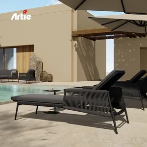 Artie Leisure Pool Furniture Adjustable Outdoor Chaise Lounge Aluminum Hotel Garden Furniture Luxury Sun Loungers