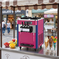 Machine à glace molle de comptoir professionnelle 3 saveurs pour glacier, café, pâtisserie
