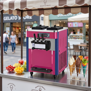 Máquina comercial de helado suave de mostrador, 3 sabores, para heladería, cafetería, tienda de postres - Product Image 4