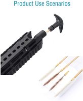Perlengkapan Pembersih Laras Senjata Api untuk Kaliber .177/.22 (4.5/5.5mm) Set Batang dan Sikat Perawatan Senjata