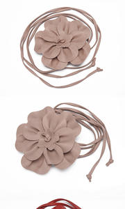 Boho Style Big Flower Waist Rope Tie Belt pour les femmes Dress - Product Image 4