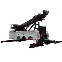 Camion de dépannage diesel manuel robuste de 25 tonnes, neuf et de qualité supérieure, avec flèche de levage rotative et télécommande