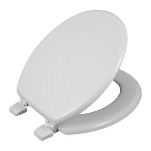 High Quality <strong>White</strong> Painted <strong>Wood</strong> MDF Mould <strong>Toilet</strong> <strong>Seat</strong> Bathroom <strong>Seat</strong> with J-SC Plastic Hinges Modern Design for European Market - Product Image 1