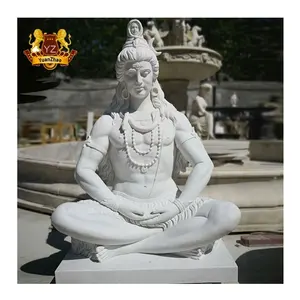 High quality outdoor life size indian lord shiva marble statue beautiful marble shiva statue