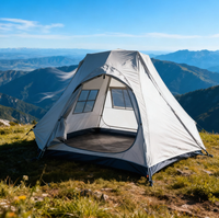 Tente de camping imperméable à double porte, ultralégère, pour 2 personnes, randonnée pédestre, équipement de plein air, abri en aluminium