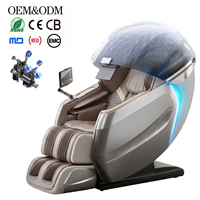 Silla de Masaje de Alta Gama RENOVACARE 4D Sonic 2026, Doble Riel SL, Relajación Corporal Completa, Gravedad Cero, Cabina Espacial, Amasamiento Shiatsu, con Calor