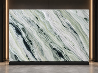 Dalles et carreaux en marbre vert Shangri-La Jade pour tables consoles, buffets, comptoirs de bar, bureaux d'accueil et panneaux muraux de salle de bain