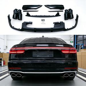 กันชนหลังรถปรับโฉม <span class=keywords><strong>A8</strong></span>สไตล์ S8กันชนหลังรถยนต์ PP สีดำเงาอุปกรณ์ตัวแยกริมฝีปากสำหรับ S8 <span class=keywords><strong>Audi</strong></span> <span class=keywords><strong>A8</strong></span> D5 2018-2025 - Product Image 1