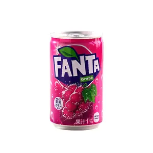 Wholesale Japanese exotic drinks high quality 160ml*30 mini can grape flavor soft drinks soda water