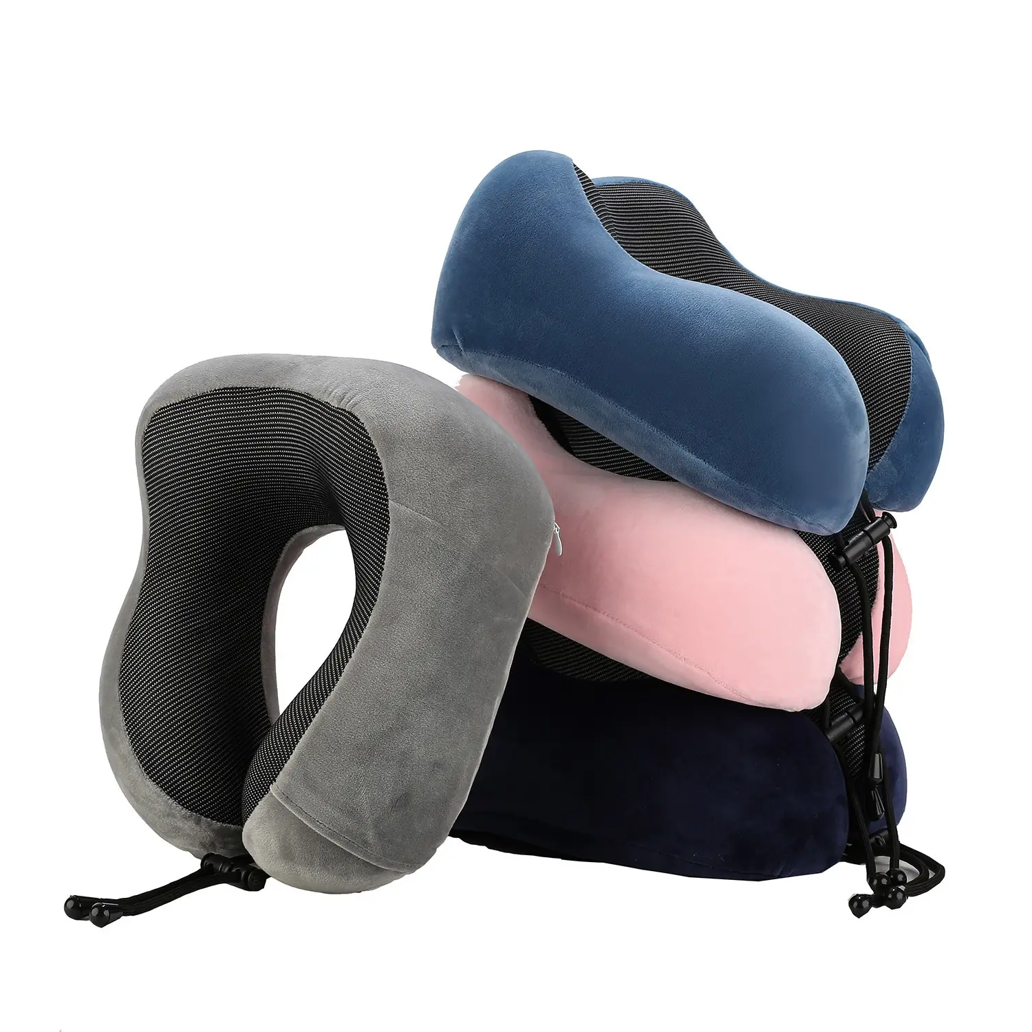 Rest Support Airplane Travel Essentials Memory Foam Adjustable Drawstring U Shape Memory Foam Neck Supporting Pillow