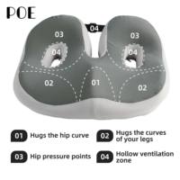 Coussin de siège en mousse à mémoire de forme respirante en maille 3D, orthopédique, pour voiture, fauteuil roulant et canapé, soulageant les douleurs du coccyx