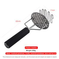 Gadget de cuisine en acier inoxydable, presse-purée manuelle et écraseur de pommes de terre écologique pour viande et légumes