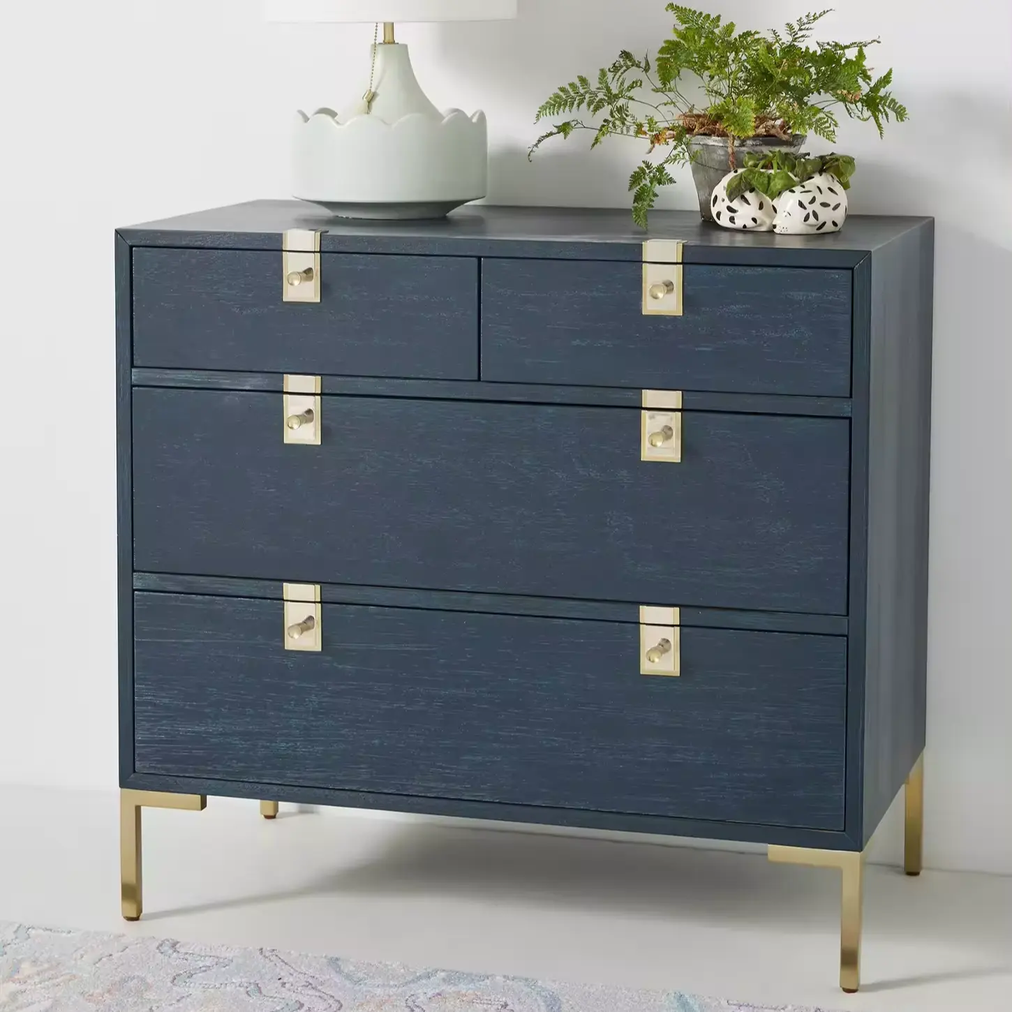 2024 nordic Antique Retro luxury wooden Ingram Four-Drawer Dresser Cabinet for home furniture